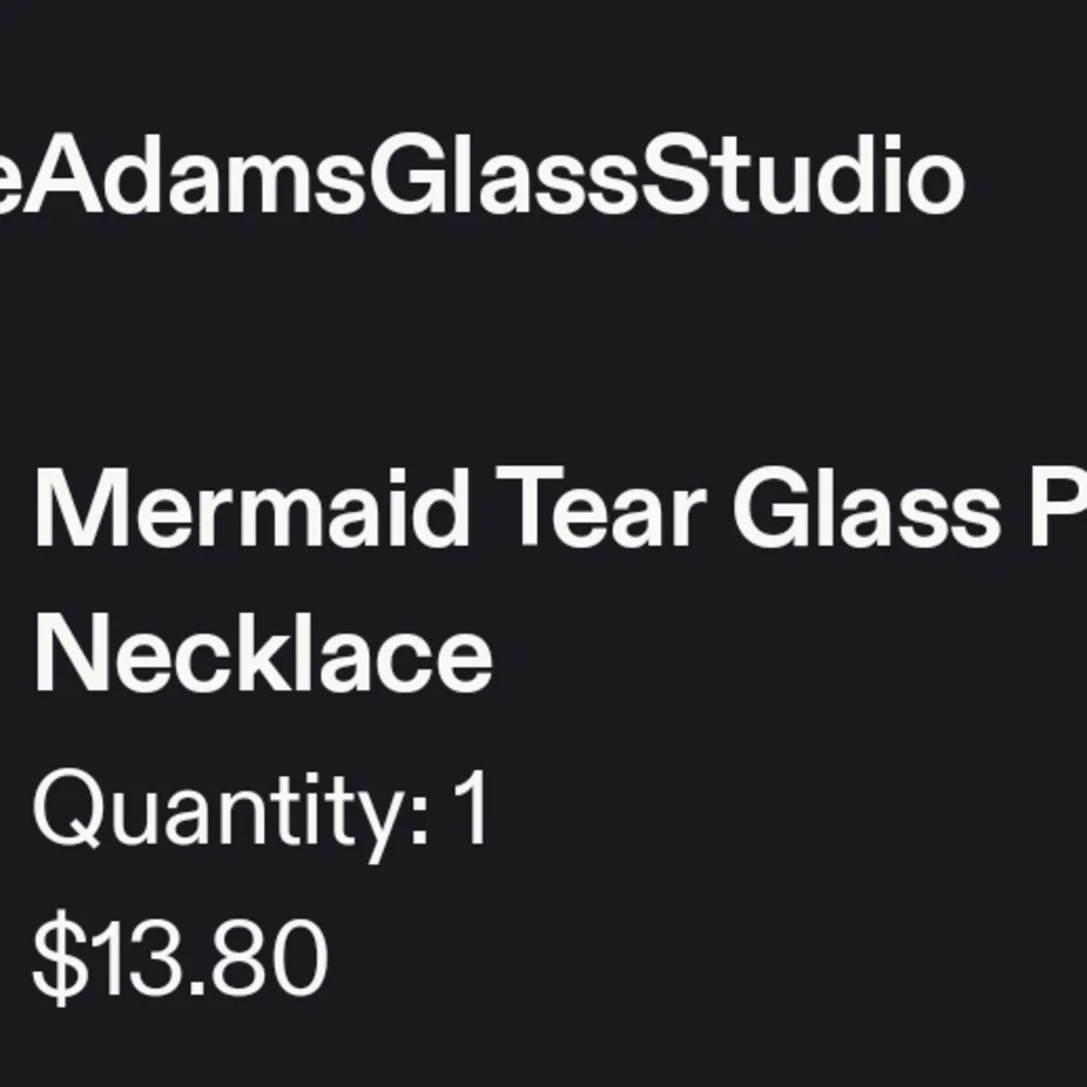 Pink / Blue "Mermaid Tear" Glass pendant necklace - Picture 7 of 7